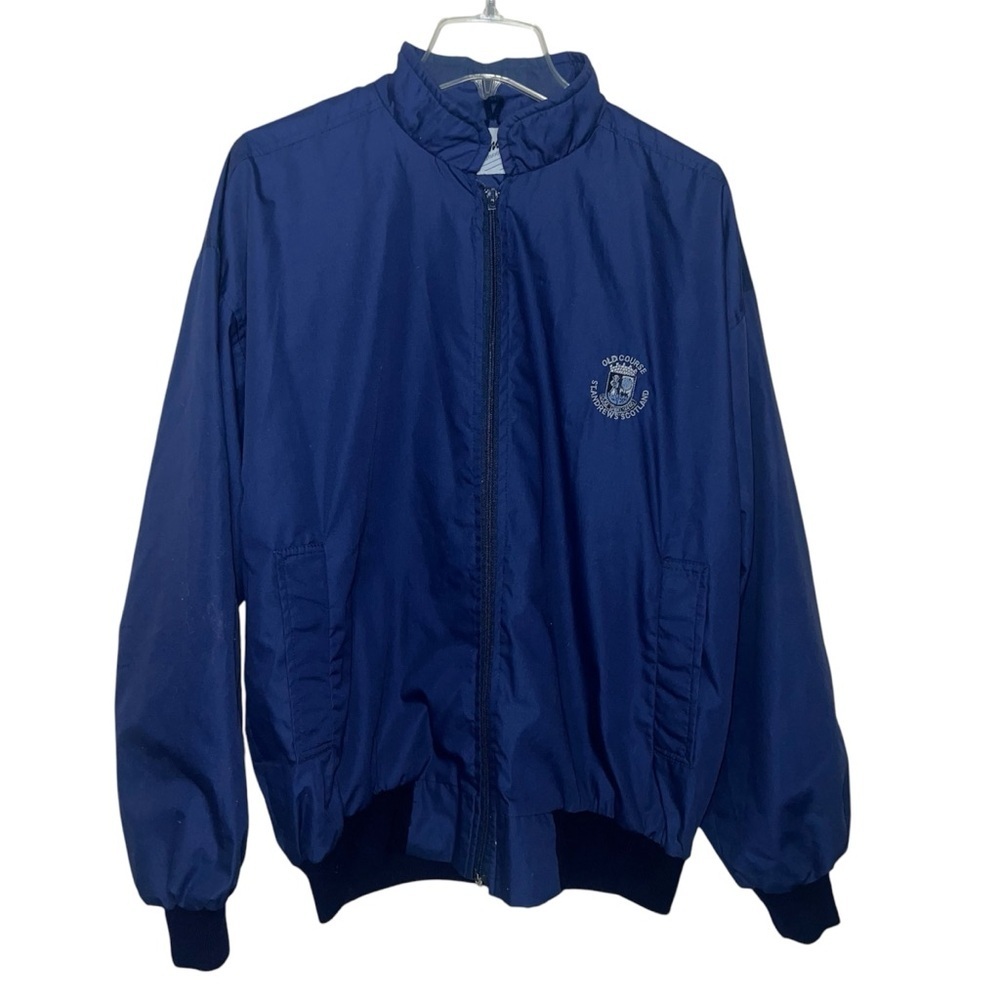Vintage Jacket with Old Course St. Andrew’s Golf Course Logo Men’s Blue Large